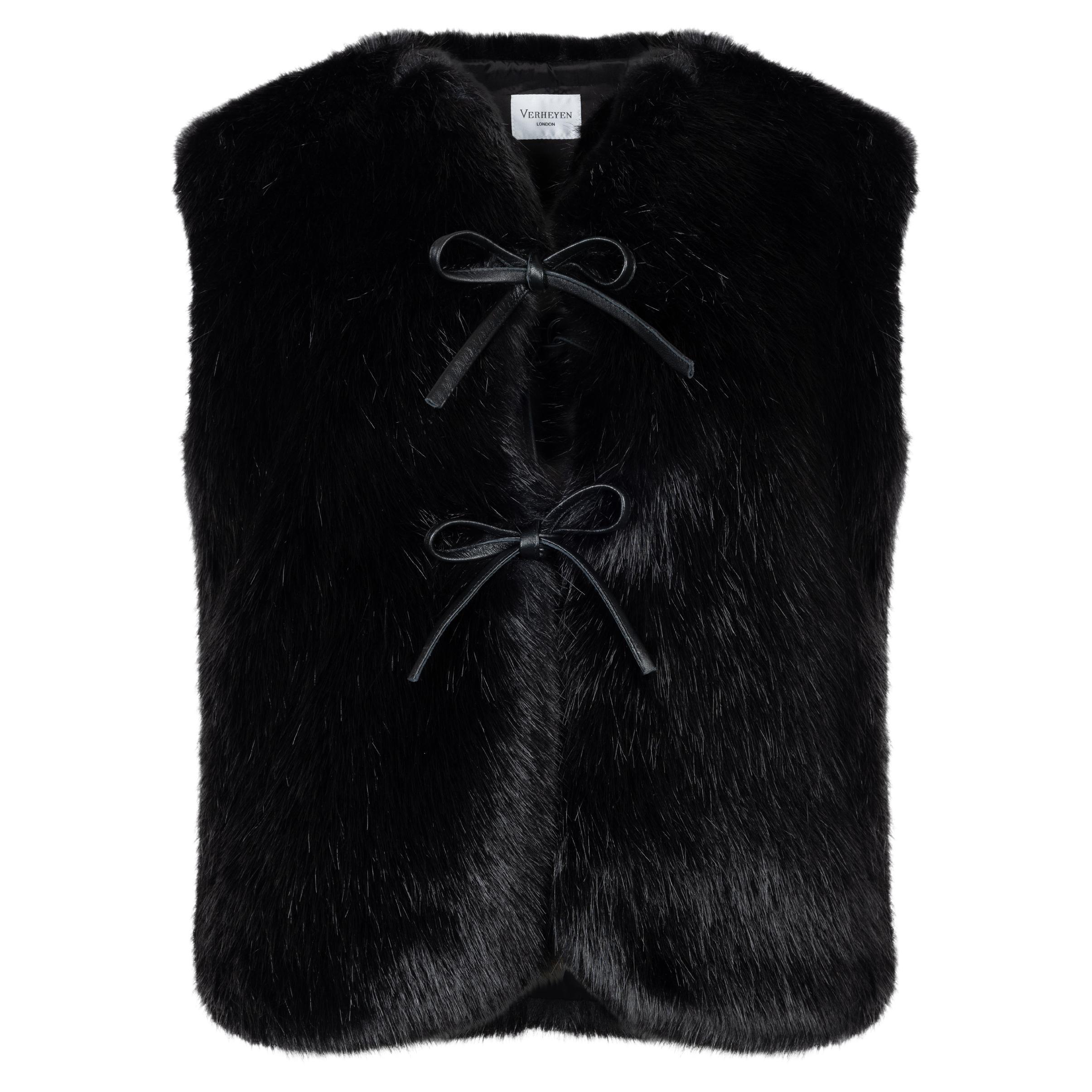 Verheyen London Faux fur Gilet in Black - Size Medium/Large (Uk 12-16)
