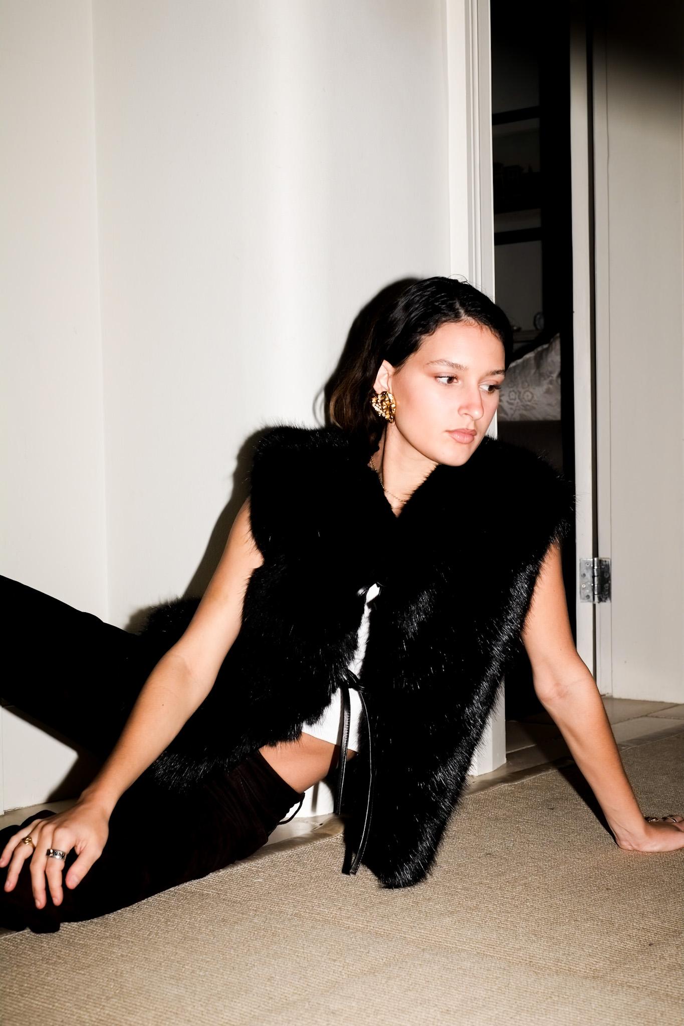Donna Gilet in pelliccia sintetica Verheyen London in nero - Taglia S.I.M. (Uk 6-10) in vendita