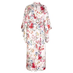 Verheyen London Flower Kimono dress in Italian Silk Satin - One Size