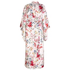 Verheyen London Flower Kimono dress in Italian Silk Satin - One Size 