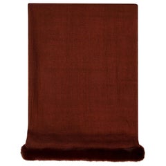 Verheyen London Handwoven Mink Fur Trimmed Cashmere Scarf in Brown - Brand New