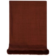 Verheyen London Handwoven Mink Fur Trimmed Cashmere Scarf in Brown - Brand New