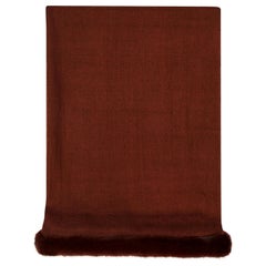 Verheyen London Handwoven Mink Fur Trimmed Cashmere Scarf in Brown - Brand New