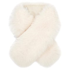 Verheyen London Lapel Cross-through Collar in Pearl White Fox Fur Brand New