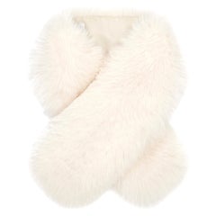 Verheyen London Lapel Cross-through Collar in Pearl White Fox Fur Brand New 