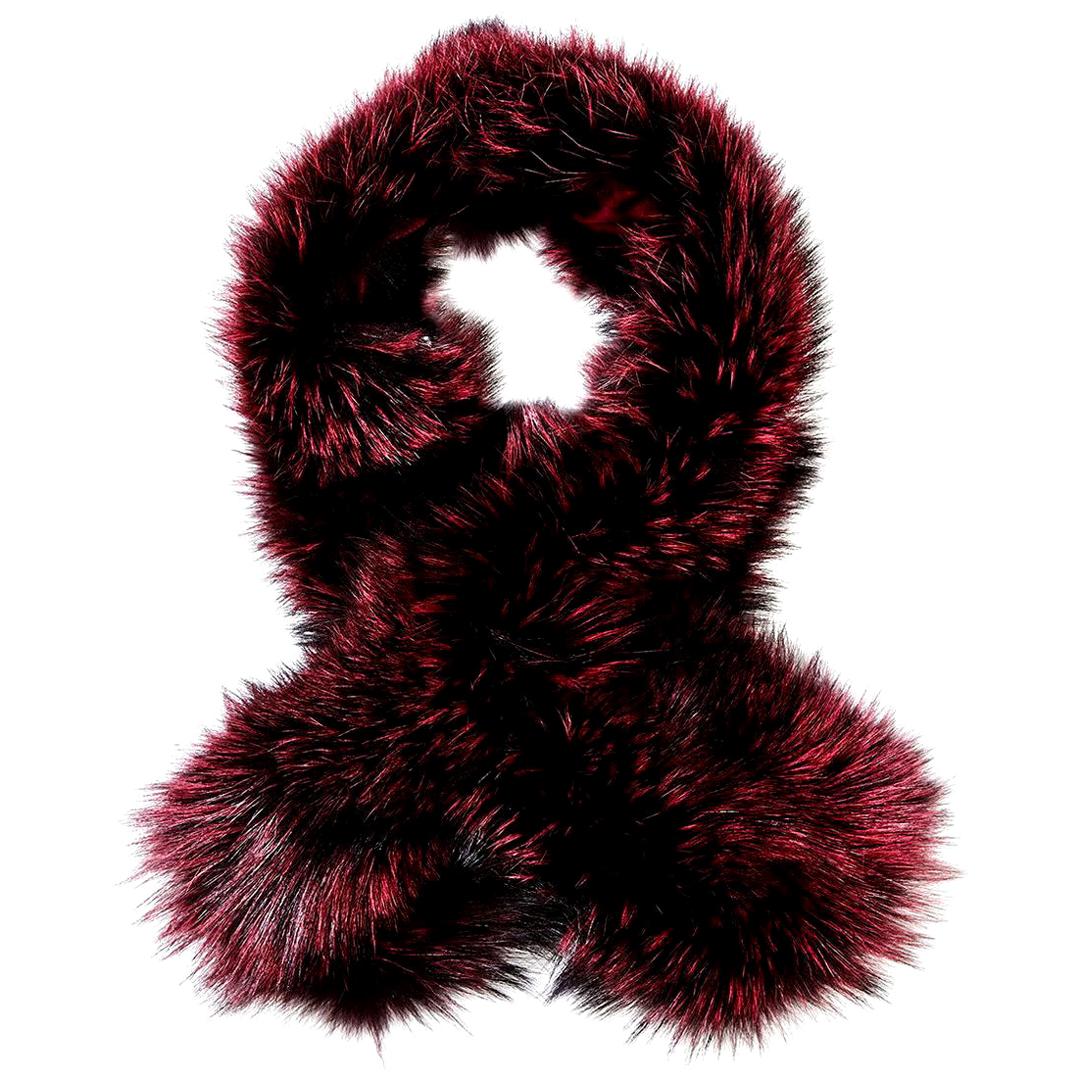 Verheyen London Lapel Cross-through Collar in Soft Ruby Fox Fur 