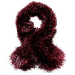Verheyen London Lapel Cross-through Collar in Soft Ruby Fox Fur 
Silk Lining
