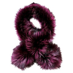 Verheyen London Lapel Cross-through Collar Stole in Purple Fox Fur - Gift Verheyen London Lapel Cross-through Collar Stole in Purple Fox Fur - Gift