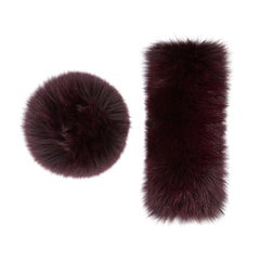 Verheyen London Large Snap on Fox Fur Cuffs in Burgundy - New
