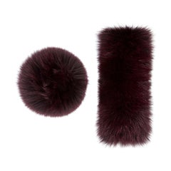 Verheyen London Large Snap on Fox Fur Cuffs in Burgundy - New