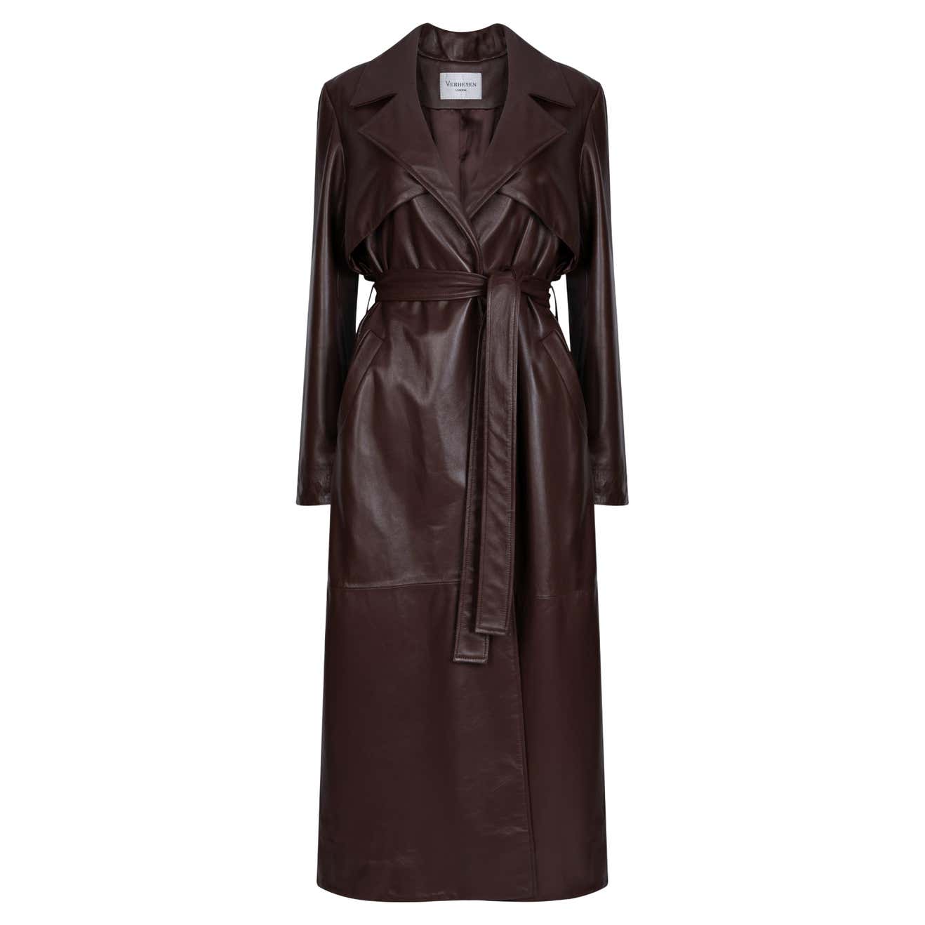 Verheyen London Leather Trench Coat in Chocolate Brown - Size uk 10 For ...