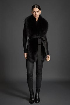 Verheyen London Legacy Black Fox Fur Stole Collar - Brand New