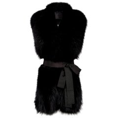 Verheyen London Legacy Black Fox Fur Stole Collar - Brand New 