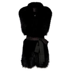 Verheyen London Legacy Black Fox Fur Stole Collar - Brand New