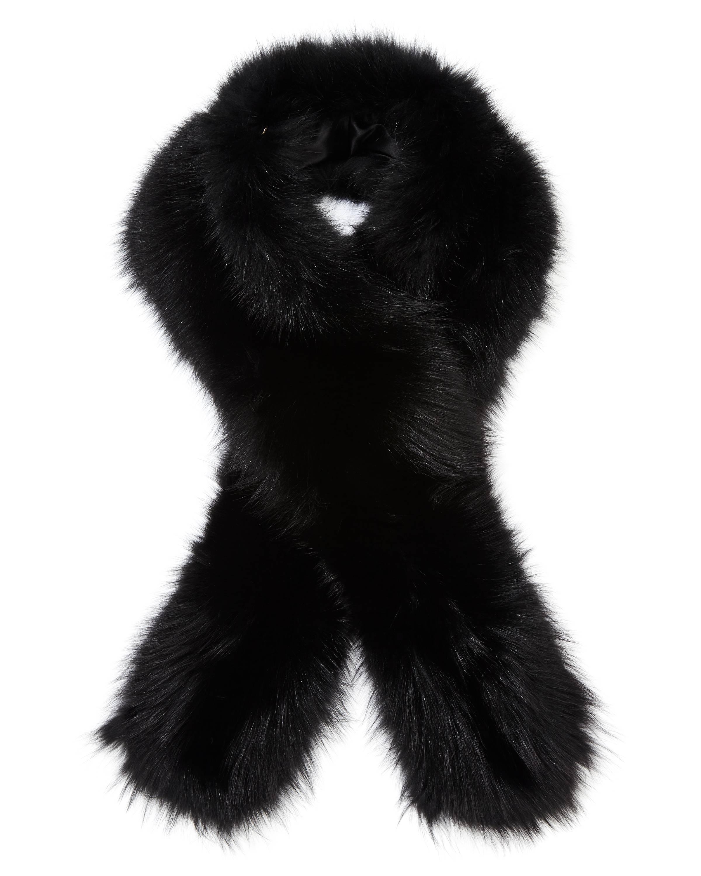 Verheyen London Legacy Black Fox Fur Stole Collar Scarf with belt 5