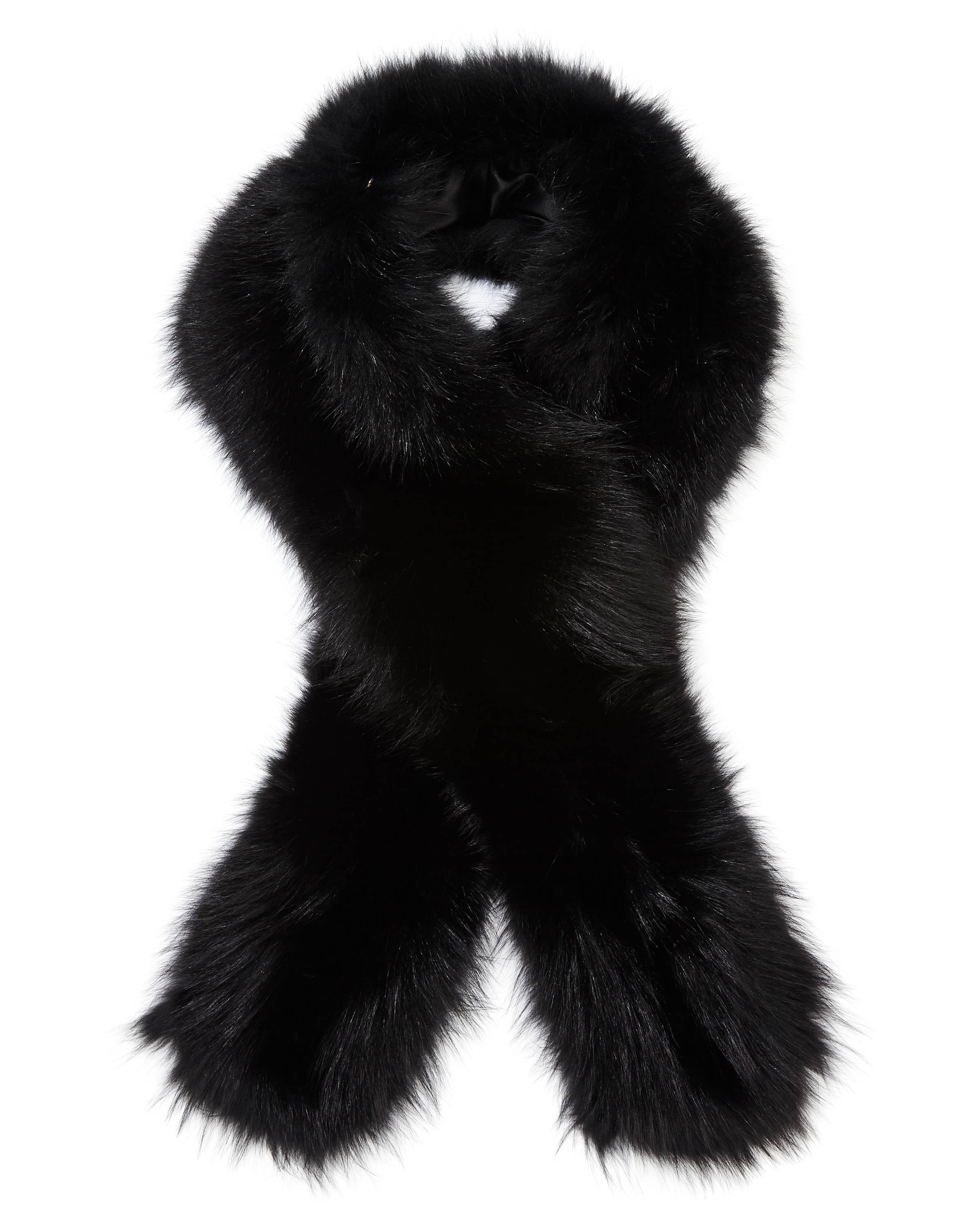 Verheyen London Legacy Black Fox Fur Stole Collar Scarf with belt  For Sale 5