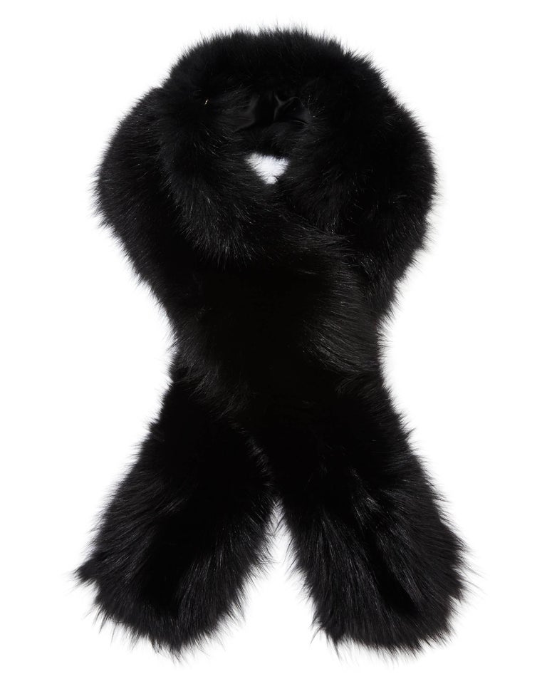 Verheyen London Legacy Black Fox Fur Stole Collar Scarf with belt  For Sale 6