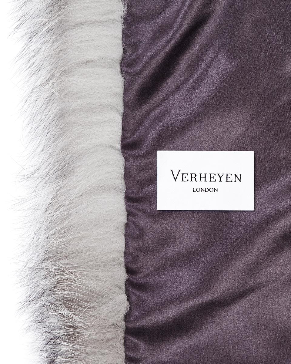 Verheyen London Legacy Stole Natural Blue Frost Fox Fur & Silk Lining -Brand New 6