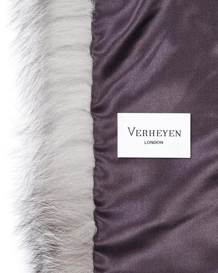 Verheyen London Legacy Stole Natural Blue Frost Fox Fur & Silk Lining  For Sale 5