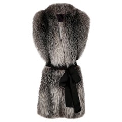 Verheyen London Legacy Stole Natural Blue Frost Fox Fur & Silk Lining