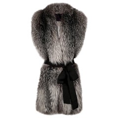 Verheyen London Legacy Stole Natural Blue Frost Fox Fur & Silk Lining 