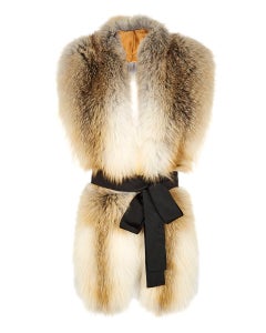 Verheyen London Legacy Stole Natural Golden Island Fox Fur - Silk &Monogramming
