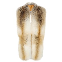 Verheyen London Legacy Stole Natural Golden Island Fox Fur - Silk &Monogramming 