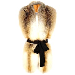Verheyen London Legacy Stole Scarf Natural Golden Island Fox Fur - Brand New 