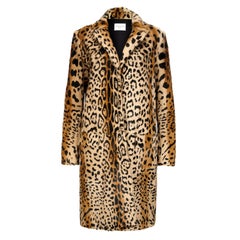 Verheyen London Leopard Print Coat in Natural Goat Hair Fur Size UK 12