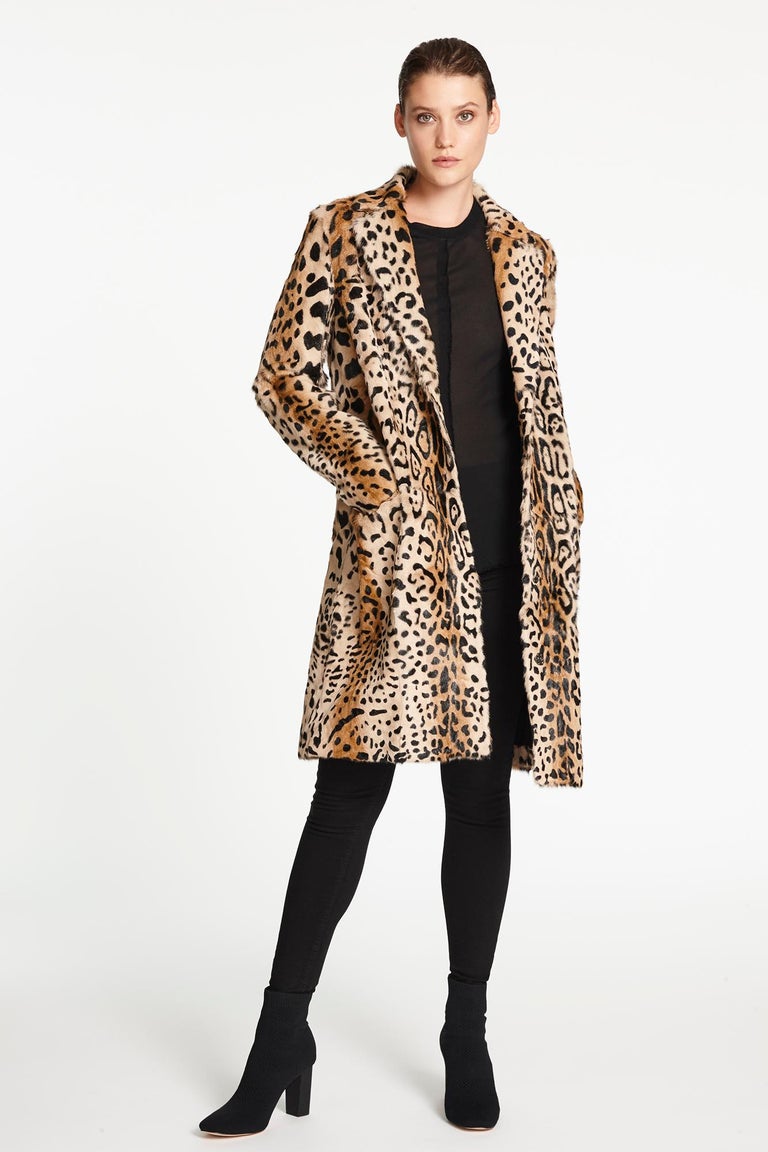Verheyen London Leopard Print Coat in Natural Goat Hair Fur UK 10 For ...