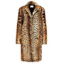 Der Londoner Mantel mit Leopardenmuster aus natürlichem Ziegenhaar und Pelz, UK 10 