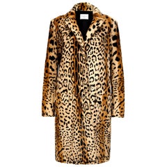 Used Verheyen London Leopard Print Coat in Natural Goat Hair Fur UK 12 