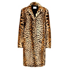 Used Verheyen London Leopard Print Coat in Natural Goat Hair Fur UK 12 