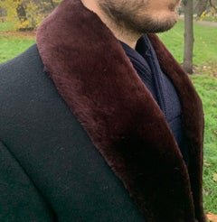 Verheyen London Mens Detachable Burgundy Beaver Fur Collar