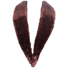 Used Verheyen London Mens Detachable Burgundy Beaver Fur Collar 