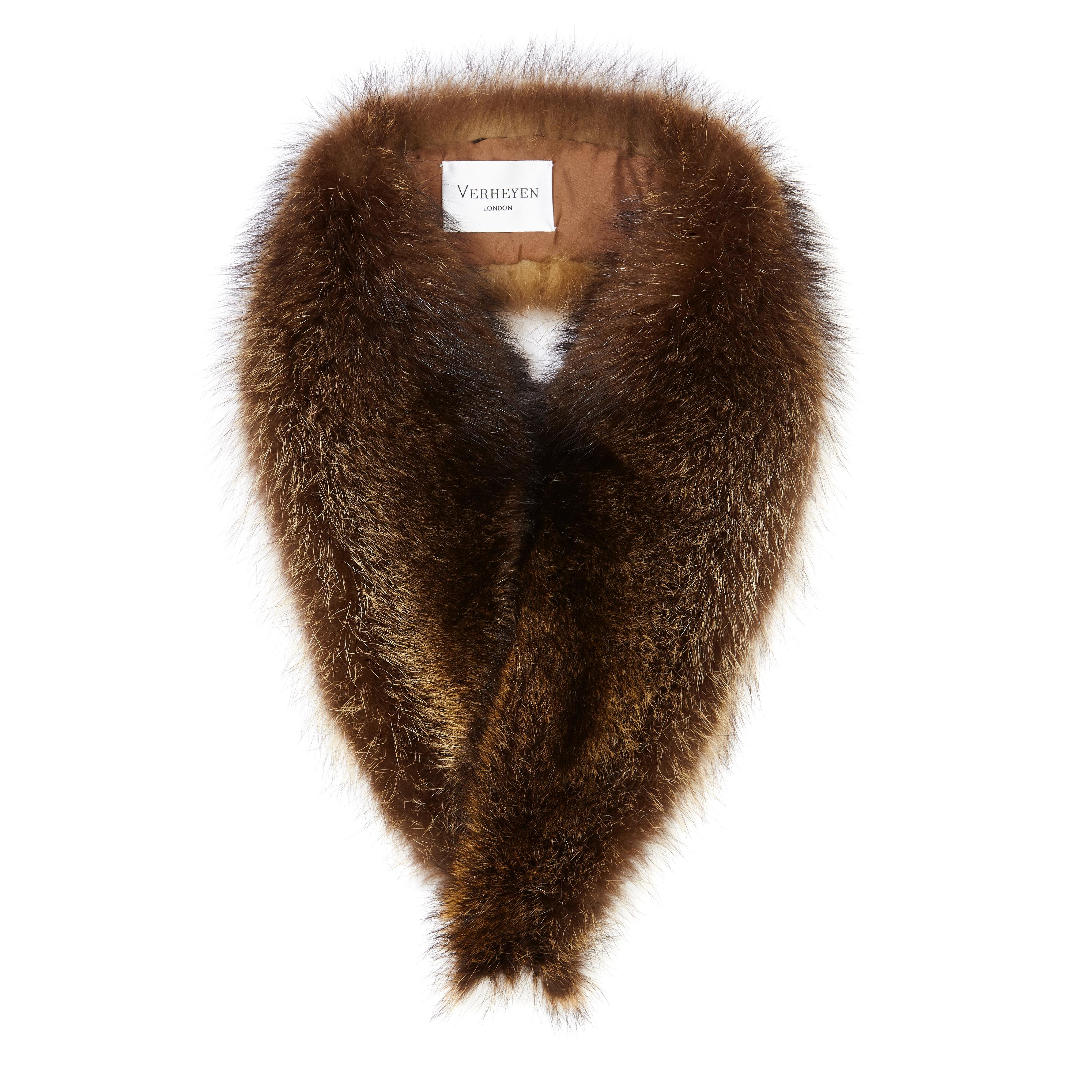 Black Verheyen London Mens Detachable Fur Collar in Raccoon For Sale