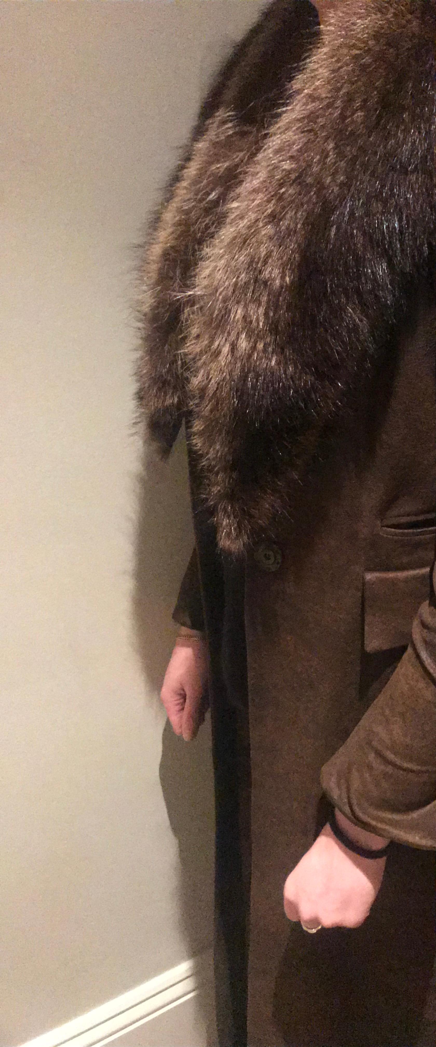 Verheyen London Mens Detachable Fur Collar in Raccoon  For Sale 1