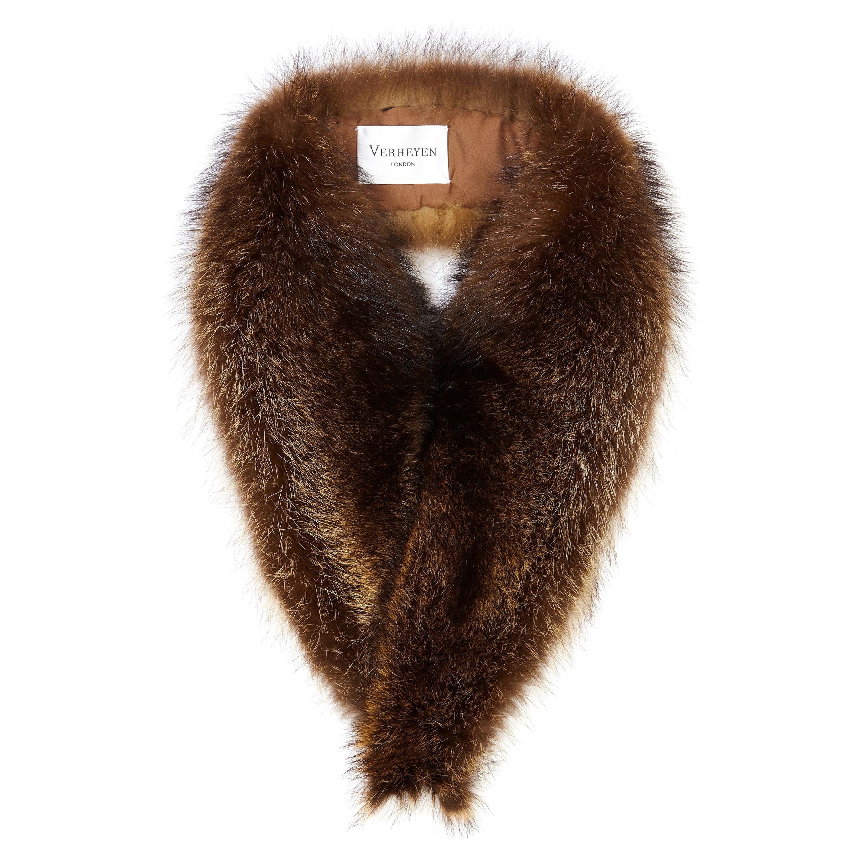 Verheyen London Mens Detachable Fur Collar in Raccoon  For Sale
