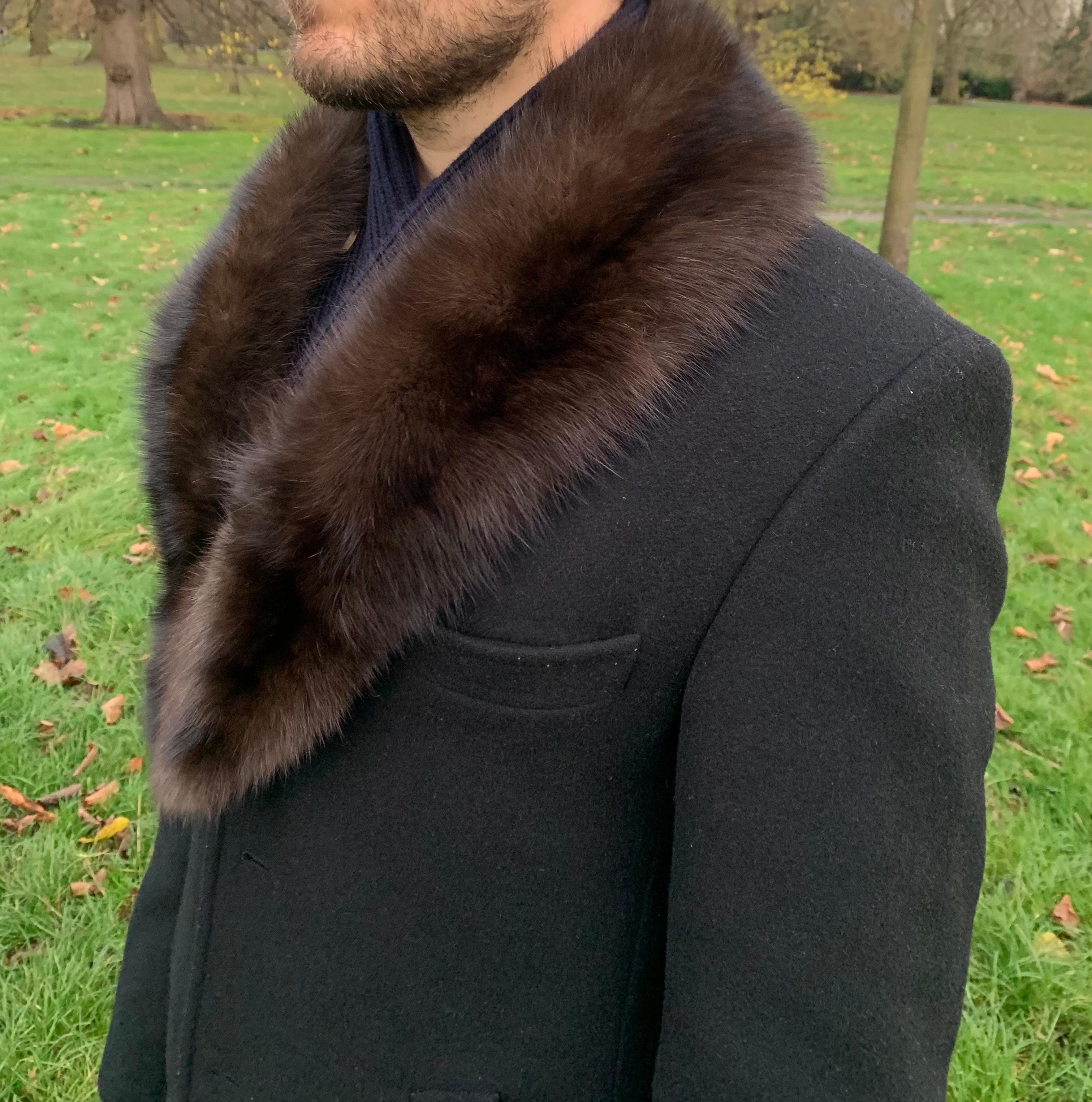 detachable fur collar mens