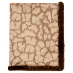 Verheyen London Kaschmirschal mit Nerzfellbesatz in Brown Leopard
