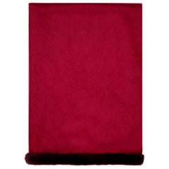 Verheyen London Mink Fur Trimmed Cashmere Scarf in Burgundy - Brand New