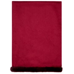 Verheyen London Mink Fur Trimmed Cashmere Scarf in Burgundy - Brand New
