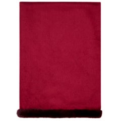 Verheyen London Mink Fur Trimmed Cashmere Scarf in Burgundy - Brand New 