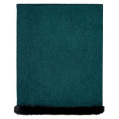 Verheyen London Mink Fur Trimmed Cashmere Shawl Scarf in Forest Green