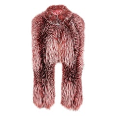 Verheyen London Nehru Collar Stole Rose Quartz Pink Fox Fur - Brand New 