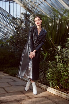 Verheyen London Oversize 70's Leather Trench Coat in Black - Size uk 10