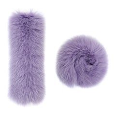 Verheyen London Pair of Snap on Fox Fur Cuffs in Lilac (Small size) 