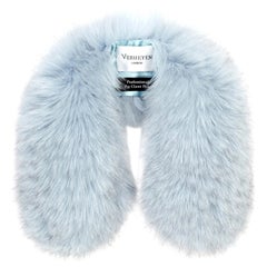 Verheyen London Peter Pan Collar in Iced Blue Fox Fur - Brand new 