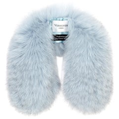 Verheyen London Peter Pan Collar in Iced Blue Fox Fur & lined in silk 