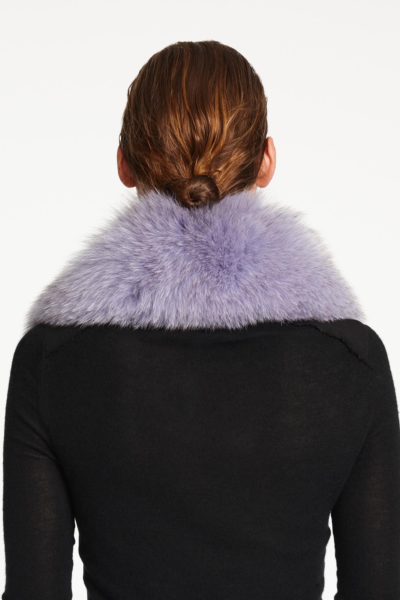 Verheyen London Peter Pan Collar in Lilac Fox Fur and lined in silk  3